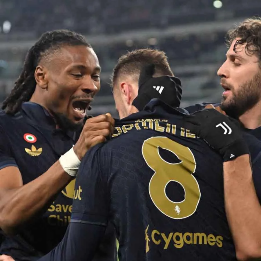 Jugadores de la Juventus celebrando